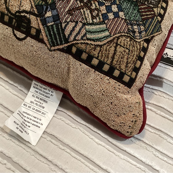 🔴 New & Vintage - Beautiful Woven Tapestry Pillow - Bear - Cat - Antiques - Picture 3 of 7